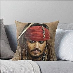 Jack Sparrow - Johnny Depp by Sam Ohana Pillow