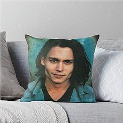 Young Johnny Depp Throw Pillow