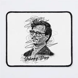 Johnny Depp Abstract Sketch Art Mouse Pad
