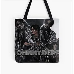 Johnny Depp Graphic Tee All Over Print Tote Bag