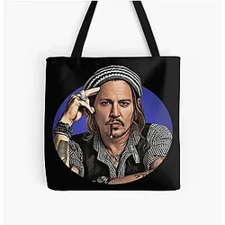 Johnny Depp Cartoon Tote Bag
