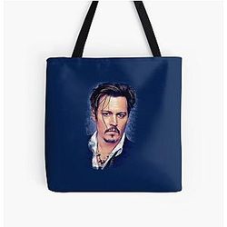 Johnny Depp Wallpaper Art Painting All Over Print Tote Bag
