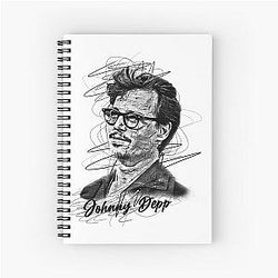Johnny Depp Abstract Sketch Art Spiral Notebook
