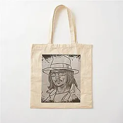 Johnny Depp Drawing Cotton Tote Bag