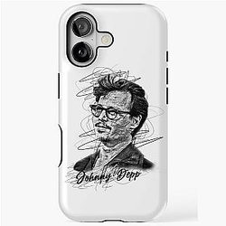 Johnny Depp Abstract Sketch Art iPhone Tough Case