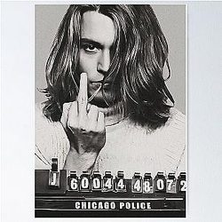 Famous Mugshots Johnny Depp Poster