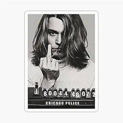 Famous Mugshots Johnny Depp Sticker