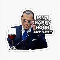 Johnny Depp Happy Hour Sticker
