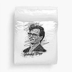 Johnny Depp Abstract Sketch Art Duvet Cover