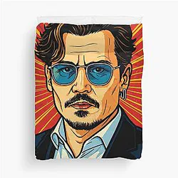 Johnny Depp T Shirt Iconic Hollywood Actor Merch Duvet Cover