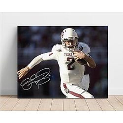 Texas A&M Autograph Print - Johnny Manziel Hitting the Edge - Making Time - 16x20 Poster Print