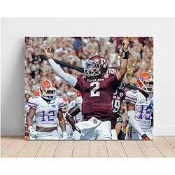 Texas A&M print featuring Johnny Manziel, Cash sign, 16x20 Poster Print