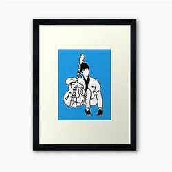 Young Johnny Marr Blue Framed Art Print