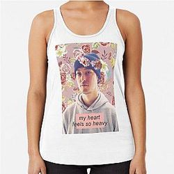 Joji Tank Tops - Joji (My Heart Feels So Heavy) Racerback Tank Top RB3006