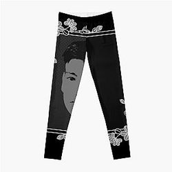 Joji Leggings - Joji Floral Portrait BW (No text) Leggings RB3006