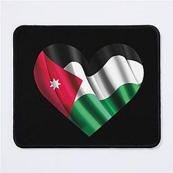 Jordanian Flag Heart Jordan Lov... Mouse Pad
