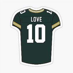 Jordan Love Home Jersey Sticker