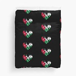 Jordanian Flag Heart Jordan Duvet Cover
