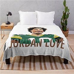 10 Jordan Love Green Bay Throw Blanket