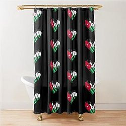 Jordanian Flag Heart - Jordan Shower Curtain