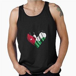 Jordanian Flag Heart Jordan Lover Tank Top