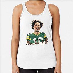10 Jordan Love Green Bay Racerback Tank Top