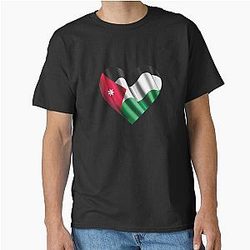 Jordanian Flag Heart Jordan Lover Classic T-Shirt