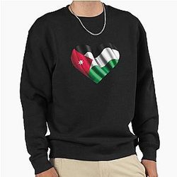Jordanian Flag Heart Jordan lover Pullover Sweatshirt