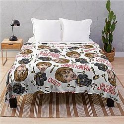 White Judge Judy Throw Blanket