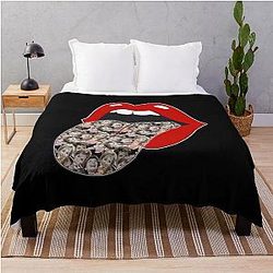 Judge Judy - Red Lip Throw Blanket