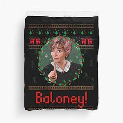 Judge Judy Ugly Christmas Sweater Baloney Duvet Cover