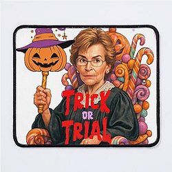 Trick or Trial Judge Judy Halloween Shirt Funny Courtroom Gift for Law Lovers Mouse Pad
