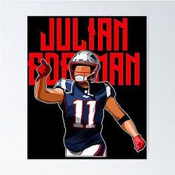 Julian Edelman Points to Crowds 11 Bold Poster