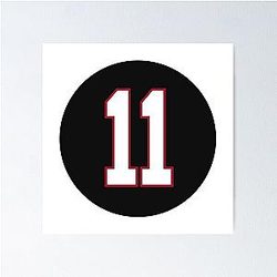 Julio Jones Number 11 Jersey Atlanta Falcons Poster