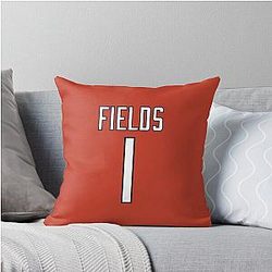 Justin Fields Jersey Throw Pillow