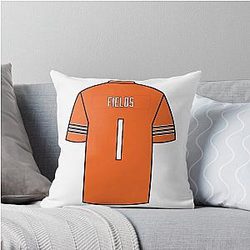 Justin Fields Jersey Throw Pillow