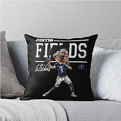 Justin Fields Throw Pillow