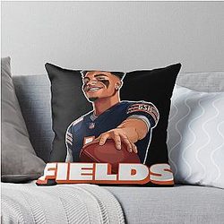 Justin Fields Chicago Bears Throw Pillow