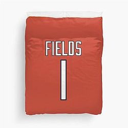 Justin Fields Jersey Duvet Cover