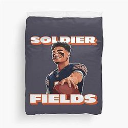 Justin Fields Chicago Bears Duvet Cover