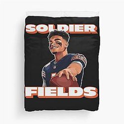 Justin Fields Chicago Bears Duvet Cover