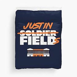 Soldier Field Justin Fields Duvet Cover