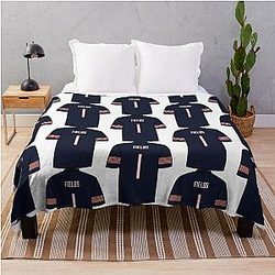 Justin Fields Jersey Throw Blanket