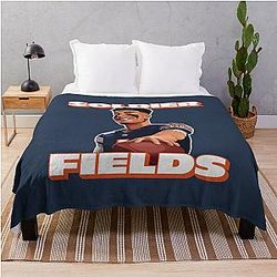 Justin Fields Chicago Bears Throw Blanket