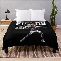 Justin Fields Cartoon Throw Blanket
