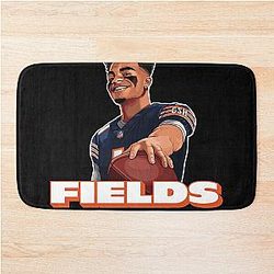 Justin Fields Chicago Bears Classic T-Shirt Bath Mat