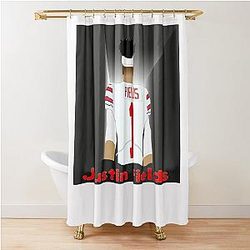 Justin Fields Bears T-Shirt Shower Curtain