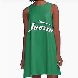 New York Jets Justin Fields A-Line Dress