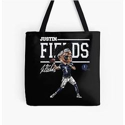 Justin Fields Cartoon Tote Bag