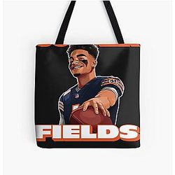 Justin Fields Chicago Bears Classic T-Shirt All Over Print Tote Bag
